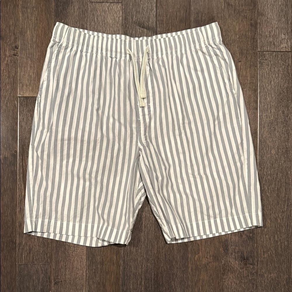 Striped Baby Blue and White Shorts